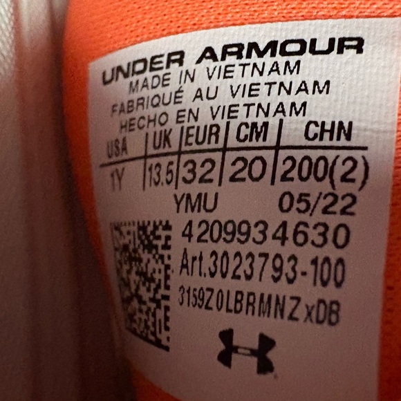 Under Armour Kids Slides in Light Blue and Orange - Picture 4 of 4